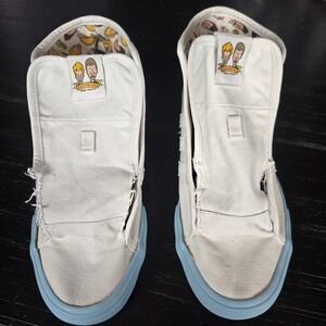 Adidas x Beavis and Butt-Head High Top Canvas Sneakers 8.5 White Blue Mens 90s